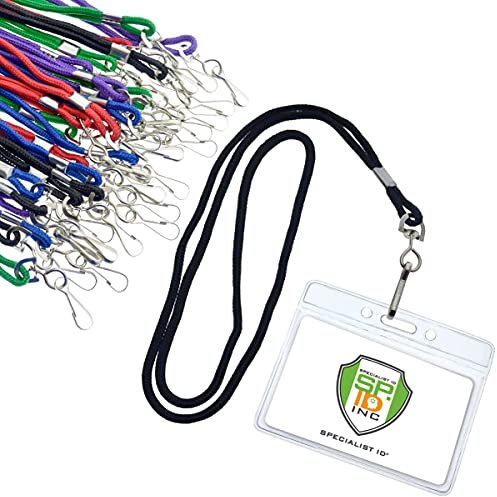 Specialist ID Namensschild-Halter mit Umhängebändern (horizontal) von 25 Stück (verschiedene Farben)