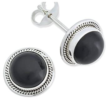 Ohrstecker 925 Silber Onyx schwarzer Stein Edelstein Ohrringe echt Silber Damen Sterling Silber Stecker Geschenk(MOS-052-03)