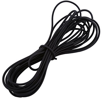 Corda 10 mm, elastica, resistente, anche per uso in esterni, colore nero, lunghezza 5 m