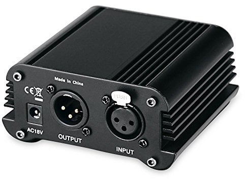 Pronomic PP-10 Phantomspeiseadapter (für 1 Kondensatormikrofon, platzsparend, robust, inkl. Netzteil) schwarz