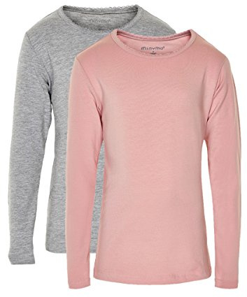 MINYMO Baby - Mädchen Basic 35 -T-Shirt Ls (2-Pack) Bluse (2er Pack)