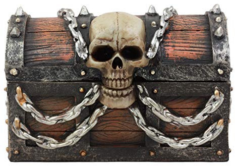 Atlantic Karibik Piraten Haunted angekettet Totenkopf Schatztruhe Box Jewelry Box Figur 14,6 cm L