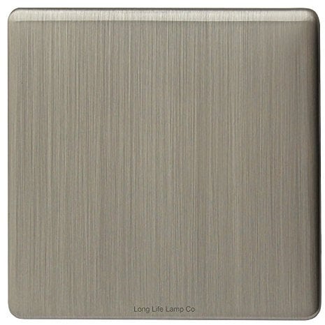 Modern Single Gloss Brush Chrome Wall Blanking Plate Scewless Finish N401DME