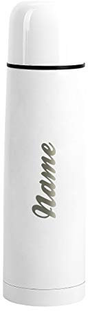 Herz & Heim® Edelstahl-Isolierflasche 0,5 l mit Gravur des Wunschnamens, verschiedene Motive, auch zum Verschenken Name einfach