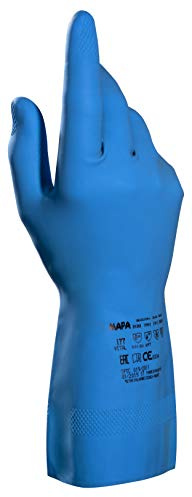 MAPA Professional Vital 177 Gloves Grip Washable/Reusable Gloves Blue Size Medium (1 Pair)