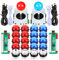EG STARTS 2 Spieler Arcade DIY Kits Teile 2 Aufkleber + 20 LED beleuchtet Tasten für Arcade Joystick PC Spiele Mame Himbeer pi (Red & Blue)