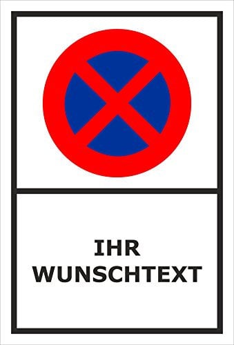 Parken verboten Schild – Abschleppschild - mit individuellem Wunschtext personalisiert – 30x20 cm – 3mm Aluverbund – Verschiedene Größen und Materialien