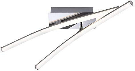 LeuchtenDirekt, LED Deckenleuchte mit drehbarem Arm, 2-flammig, Deckenlampe, warmweiss, 3000 Kelvin, Stahl, IP 20