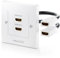 deleyCON Port Mural HDMI Prise 2x Port HDMI Montage Encastrable 3D FULL HD HDTV 4K 2160p - Blanc