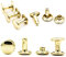 My Belt - 100 Stück Hohlnieten für Leder, Ledernieten 8mm Gold, Doppelkappe Nieten, Gürtelnieten Kappe