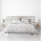MEGADECOR DECORATE YOUR HOME Tête de lit en PVC Décorative et économique Impression Texture Bois avec Planches vieillies Horizontal Blanc (150 x 60)