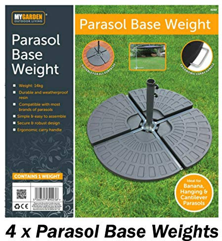 SPECTROLITE ® SET OF FOUR RESIN WEIGHTS - PARASOL BASE STAND WEIGHTS FOR BANANA HANGING AND CANTILEVER UMBRELLA PARASOLS