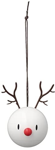 Hoptimist Reindeer Bumble – 2er Set Weihnachtsanhänger - Skandinavische Rentier Deko zum Aufhängen - Lustige Weihnachtsdeko & Geschenkidee aus ABS - Ø6 cm - Weiß