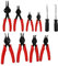 Qiilu 11 pièces Pince à Circlips, Jeu d'outils pour Pinces à Anneau d'arrêt Internes et Externes Universal Mechanics Kit de Pinces pour Circlips Externes