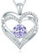 CDE Kette Damen 925 Sterling Silber Rosegold Geschenk für Sie Valentinstag Forever Love Herz Geburtsstein Anhänger Halskette für Frauen Schmuck Geburtstags Freundin Weihnachten Muttertags