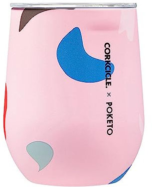Corkcicle Origins Taza sin tallo, vaso de vino de acero inoxidable con triple aislamiento, copa de vino sin tallo, taza de café térmica reutilizable para viaje, vino, champán, cócteles, 355 ml, fiesta