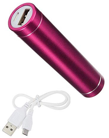 External Battery Charger for Oneplus 8 Universal Power Bank 2600 mAh with USB Cable / Mirco USB Backup Telephone (Pink)