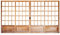 Holz-Bild 80 x 50 cm: Shoji, traditionelle japanische Tür, Fenster oder Raumteiler, bestehend aus lokalisiert auf weißem Hintergrund(123469874)