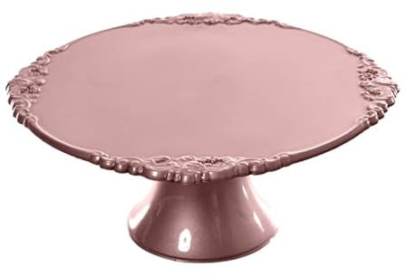 Alzata per dolci Alzatina torta e frutta, di plastica grande (Rosa Gold, ø31 h10)