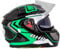 BHR Full Face Motorradhelm mit Doppelvisier 813 RACE | Full Face Motorradhelm ECE homologiert mit Sonnenblende | Mann/Frau | GREEN LINE | XS