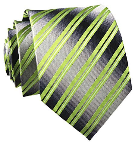 Rosiika Corbatas a cuadros para hombre, diseño formal, para bodas, fiestas, lime green, Taille unique