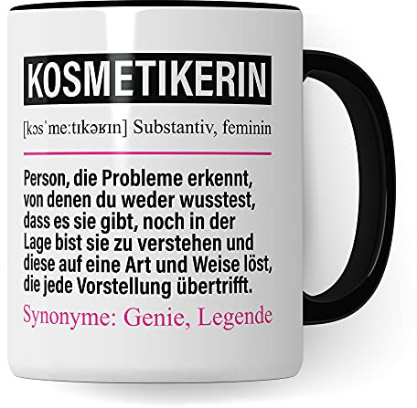 Kosmetikerin Tasse lustig, Kosmetikerin Geschenk Beruf, Spruch Kosmetik Geschenkidee, Kaffeetasse Beruf Stylistin Maskenbildnerin Kaffeebecher Teetasse Becher