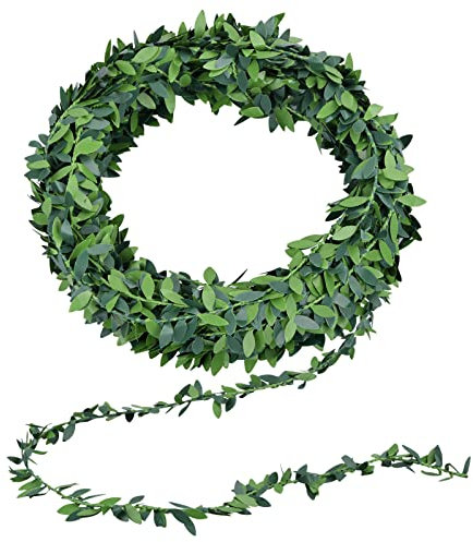 7.5 Meter Efeu Künstlich Girlande Grün Efeu mit Nylon Kabelbinder Pflanzen Efeuranke für Garten Hochzeit Party