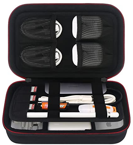 Elonbo Elektronikzubehör Organizer, Reise Zubehör Organizer Tasche, Tragbare Elektronische Kabeltasche für Ladegeräte,Festplatten, Zubehör,Kabel,USB Stick,SD Karten,USB-HUB,Kameraequipment, schwarz