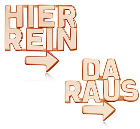 Schmuck Teenager Mädchen Ohrringe in Rosegold Sterling Silber 925 Damen Hier Rein Da Raus Ohrstecker Nickelfrei Hypoallergen Silber Lustige Geschenke Für Frauen Weihnachtsohrringe