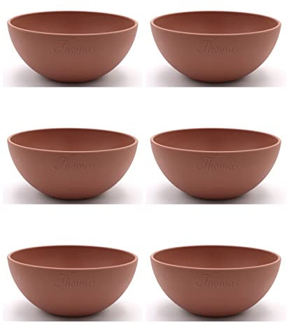 Magu 138062 Terra Lot de 6 bols à muesli personnalisés en biopolymère - En plastique bio - 100 % sans pétrole - Bol à céréales - Gravure personnalisée