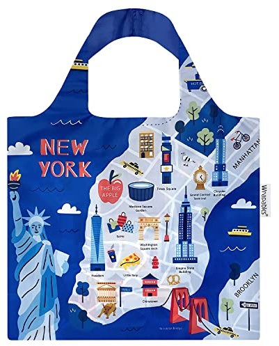 allydrew Allybag faltbare und leichte wiederverwendbare Einkaufstasche, new york, Einheitsgröße