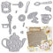 Teapot Umbrella Metal Cutting Dies for Card Making, Tableware Tea Time Die Cuts Tea Set Dies Embossing Stencil Template Tool for DIY Scrapbooking Paper Card and Photo Album Craft Decoration