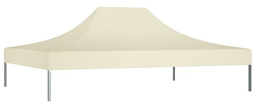 Gecheer Pavillondach Pavillon Partyzelt Gartenzelt Dachplane Ersatzdach Ersatz Dach Plane Pavillonplane Wasserbeständig 4,5x3 m Creme