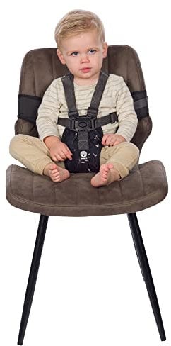 Dooky - Travel Chair Romantic Leaves Schwarz - Hochstuhl Baby Stuhl Sitzhöhung kind - 6-36 Monate - BSCI-Gütesiegel - 100% Polyester