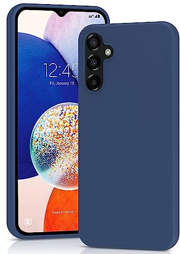 YATWIN Silicone Case for Samsung Galaxy A14 4G/5G, Soft-Touch, Shockproof, DustProof, Antiskid Full Body Armour Phone Cover for Samsung Galaxy A14 4G/5G - Dark Blue