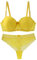 Necalisi Bra Lingerie Sets Yellow Lingerie for Women Floral Lace Bra with Embroidery Bra with Half Cup Bra and Knickers Set (Underwire Lingerie Set) Comfort Bra 95D