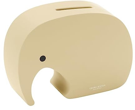 Georg Jensen Miniphant Kinder Elefantenförmige Spardose in Vanilleschote - Edelstahl Bargeldaufbewahrungsbehälter - Entworfen von Jørgen Møller