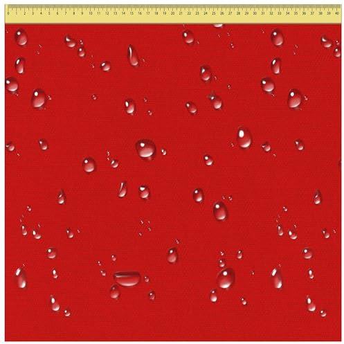 DreamRoots Segeltuch Wasserdicht - Polsterstoff Meterware 160 cm breit - Wasserabweisender Stoff 220 g/m2 600D - Markisenstoff Wasserdicht Meterware Rot 2M