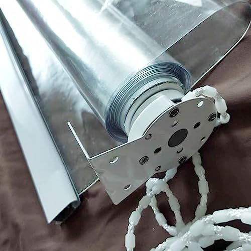 SANJIAOJIA Tapparella Avvolgibile PVC Trasparente,Tenda A Rullo Impermeabile Trasparente con Raccordi,Antipioggia Antipolvere,per Giardino Esterno,Balcone,Patio,Larghezza x Altezza (50x120cm)