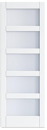 ROYMELO Lastra per porta scorrevole in vetro, 76 x 213 cm, pannello in legno LVL rivestito con superficie in PVC bianco impermeabile antigraffio, facile da pulire, semplice montaggio fai da te, 5