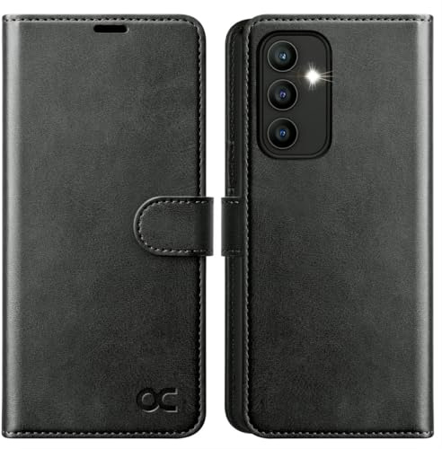 OCASE Hülle für Samsung Galaxy S23 FE 5G Handyhülle Cover Graphit | Premium PU Leder Kartenfach StandfunktionMagnetverschluss RFID Schutzhülle Handytasche Lederhülle Etui