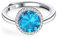 ALEXCRAFT Ringe Silber 925 Damen mit Rund Blau Zirkonia Schmuck für Frauen Freundin Mama Mädchen