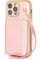 CHNZUX Hülle für iPhone 14 Pro Max/14 Plus/14 Pro/14, Handyhülle Geldbörse aus Leder Band mit Kartenfach, Handykette,Rosa,14 Plus 6.7''