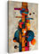 MuchoWow© Impression sur Toile Photo Peinture 20x30 cm Tableau Decoration Murale Chambre Salon Maison Deco Cuisine Vintage - Art Moderne - Orange - Formes Géométriques