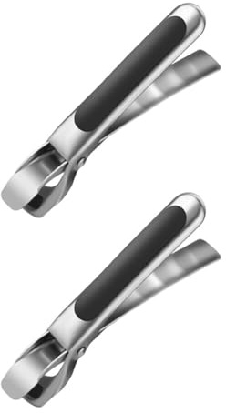 2 Stück Anti-Hot Dish Gripper,Rutschfeste Edelstahl Retriever Zange Clip Hot Dish Teller Schüssel Clip Retriever Tongs KüChenutensilien zum Heben heißer Schalen Schüssel Topf