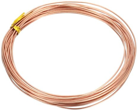 PATIKIL 18 Gauge 99.9% Copper Wire, 6m/19.7ft Pure Copper Flexible Wire Coil 1.0mm Craft Wire for Jewelry Making Beading Garden Plants