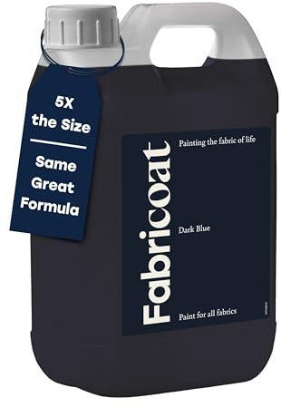 Fabricoat Fabric Paint – Restore or Change the Colour of Any Fabric - Paint Directly Onto Fabric - Transform Anything – Sofas, Lampshades, Car Interiors (2.5L, Dark Blue)