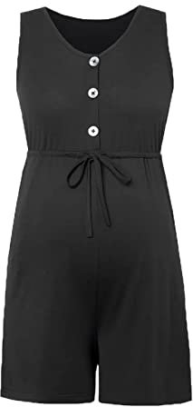 Combinaisons de maternité shorts sans manches pour femmes enceintes barboteuse enceinte col carré entraînement maternité body salopette de grossesse short maternité mode leggings citrouille chemise de