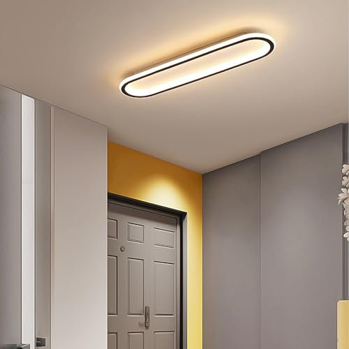 GZZBMY LED Moderne Deckenleuchte Rechteckig 120CM Panel deckenlampe Flurlampe Lang Deckenlampe Schlafzimmerlampe Moderne Metall Acryl für Küche Esszimmer Garderobe Flur (Newtrales Licht,80CM)