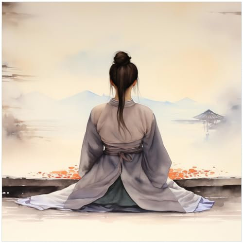Wallario Glasbild Morgenstille - 55 x 55 cm Wandbilder Glas in Premium-Qualität: Brillante Farben, freischwebende Optik